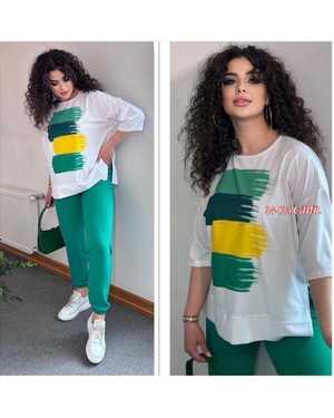 ЖЕНСКИЙ КОСТЮМ ДВОЙКА ТКАНЬ БЕНГАЛИН С СУБЛИМАЦИЕЙ