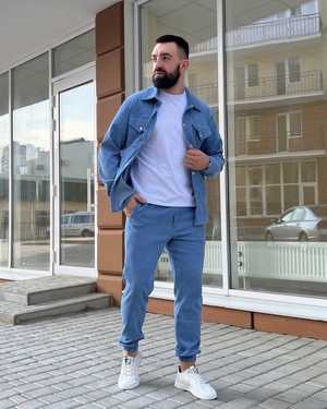 МУЖСКОЙ КОСТЮМ ДВОЙКА В РАЗМЕР ТКАНЬ СПАНДЕКС ЗАМШ