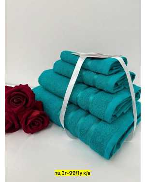 Комплект из четырех полотенец Производитель узбекистан Размер: 70/130- 1 шт, 50/80 - 1 шт, 30/60 - 1 шт, 30/30 - 1 шт