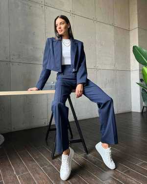 ЖЕНСКИЙ КОСТЮМ ДВОЙКА В РАЗМЕР ТКАНЬ МОСКВА ПОЛОСКА