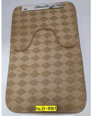 Набор ковриков для ванной и туалета 2шт Прорезиненные Материал: Полиэстер Размеры: ванной 50x80 см, для туалета 50x40 см