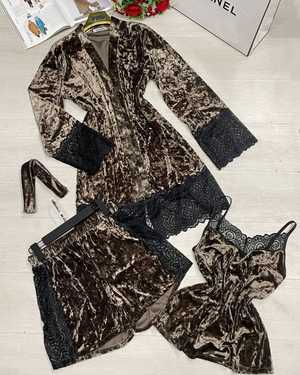 ЖЕНСКИЙ КОСТЮМ ТРОЙКА В РАЗМЕР ТКАНЬ ВЕЛЮР