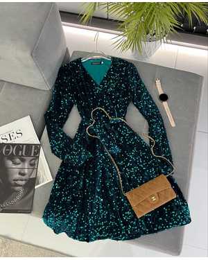 ПЛАТЬЕ В РАЗМЕР ТКАНЬ БАРХАТ+ПАЙЕТКА