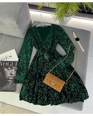 ПЛАТЬЕ В РАЗМЕР ТКАНЬ БАРХАТ+ПАЙЕТКА