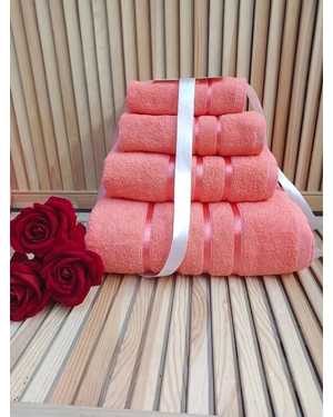 Набор из четырех махровых полотенец. Размеры 70-130-1-шт 50-80-1-шт 40-60-1-шт 30-50-1-шт