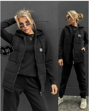 ЖЕНСКИЙ КОСТЮМ ТРОЙКА ТКАНЬ ФЛИС