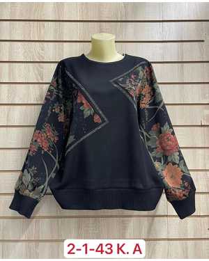 СВИТЕР ТКАНЬ 55% COTTON, 35% WOOL, 10% ELASTANE