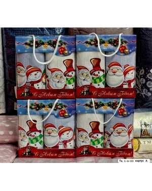 набор новогодний полотенца в коробке 2шт Размер: 35*65 см. без выбора