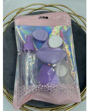 Набор 9/1 Спонж, сухая салфетка, щетка для ресниц, Спонж пальчик и пустая бутылка