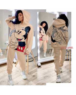 ЖЕНСКИЙ КОСТЮМ ДВОЙКА ТКАНЬ ФЛИС С НАЧОСАМИ