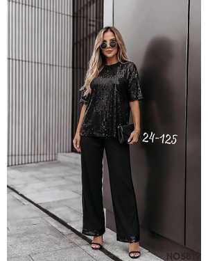 ЖЕНСКИЙ КОСТЮМ ТРОЙКА ТКАНЬ КРЕП + ПАЙЕТКА