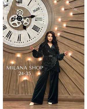 ЖЕНСКИЙ КОСТЮМ ДВОЙКА ТКАНЬ ВЕЛЮР И ПАЙЕТКИ