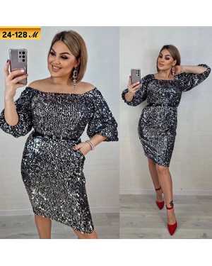 ПЛАТЬЕ ТКАНЬ ПАЙЕТКА НА ВЕЛЮР + ПОДКЛАДКА