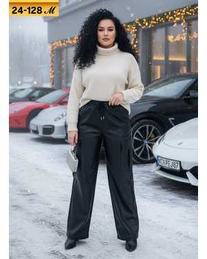 ШТАНЫ ТКАНЬ ЭКО-КОЖА С НАЧЕСОМ