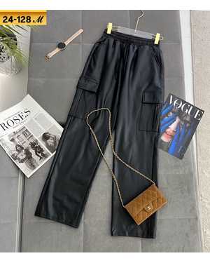 ШТАНЫ ТКАНЬ ЭКО-КОЖА С НАЧЕСОМ