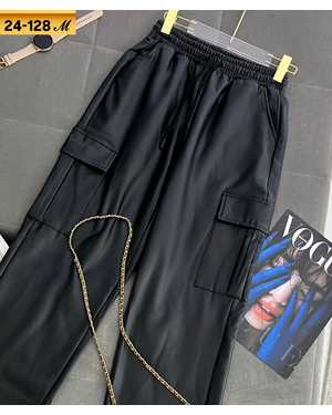 ШТАНЫ ТКАНЬ ЭКО-КОЖА С НАЧЕСОМ