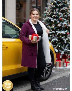 КАРДИГАН В РАЗМЕР ТКАНЬ ФЛИС С МЕХОМ