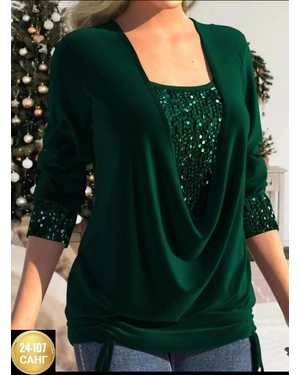 КОФТА ТКАНЬ КРЕП+ПАЙЕТКА