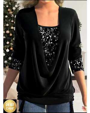 КОФТА ТКАНЬ КРЕП+ПАЙЕТКА