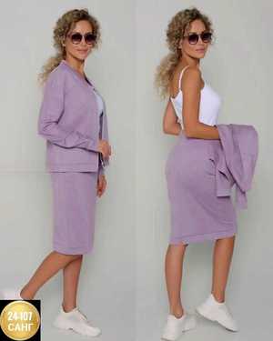 ЖЕНСКИЙ КОСТЮМ ДВОЙКА ТКАНЬ ТРИКОТАЖ