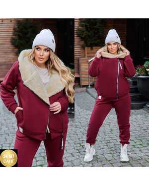 ЖЕНСКИЙ КОСТЮМ ДВОЙКА ТКАНЬ ФЛИС С БАРАШКОЙ