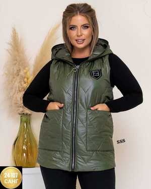 ЖИЛЕТКА ТКАНЬ ПЛАЩЕВКА С ПОДКЛАДКОЙ, НАПОЛНИТЕЛЬ СИНТЕПОН