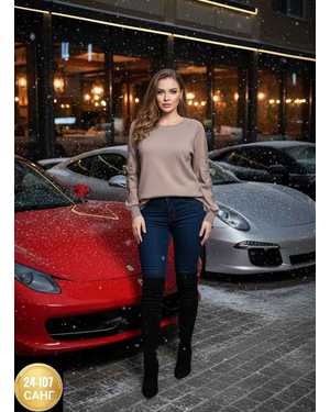 СВИТЕР ТКАНЬ КАШЕМИР ВЯЗАНЫЙ