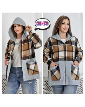 КОФТА В РАЗМЕР ТКАНЬ ДРАП И ФЛИС