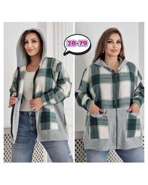 КОФТА В РАЗМЕР ТКАНЬ ДРАП И ФЛИС