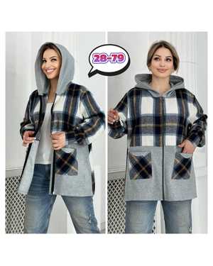 КОФТА В РАЗМЕР ТКАНЬ ДРАП И ФЛИС