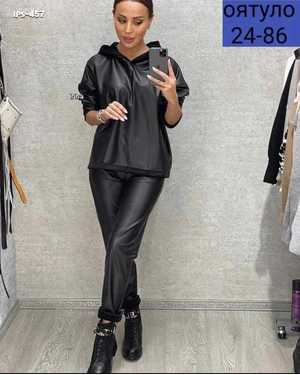 ЖЕНСКИЙ КОСТЮМ ТКАНЬ ЭКОКОЖА