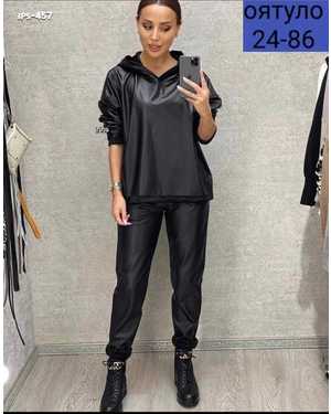 ЖЕНСКИЙ КОСТЮМ ТКАНЬ ЭКОКОЖА