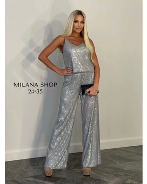 Женский Костюм двойка Ткань: Пайетки с подкладкой