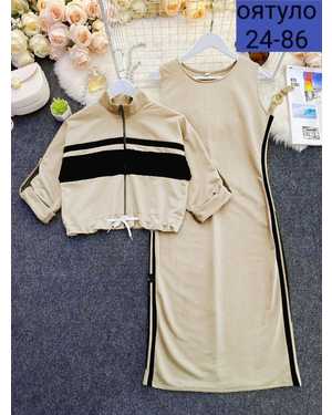 ЖЕНСКИЙ КОСТЮМ ДВОЙКА ТКАНЬ ДВУНИТКА