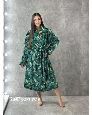 ЖЕНСКИЙ ХАЛАТ ТКАНЬ ВЕЛСОФТ В РАЗМЕР