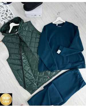 КОСТЮМ ЖИЛЕТКА + КОФТА + ШТАНЫ ТКАНЬ ФЛИС, СИНТЕПОН