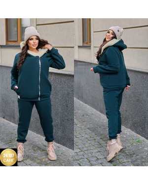 ЖЕНСКИЙ КОСТЮМ ДВОЙКА ТКАНЬ ФЛИС С БАРАШКОЙ