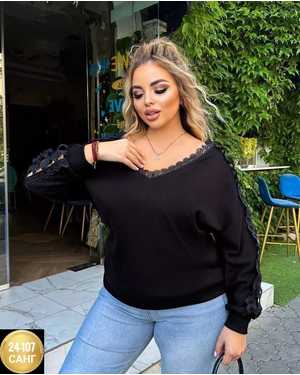 БЛУЗКА ТКАНЬ ТРИКОТАЖ+ГИПЮР