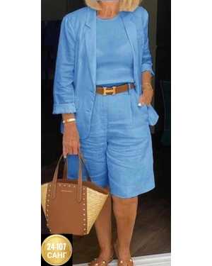 ЖЕНСКИЙ КОСТЮМ ДВОЙКА ТКАНЬ САНТА БАРБА (МЯГКИЙ ЛЁН)