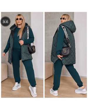 КОСТЮМ ЖИЛЕТКА + КОФТА + ШТАНЫ ТКАНЬ ФЛИС (ШТАНЫ И КОФТА), СИНТЕПОН (ЖИЛЕТКА)