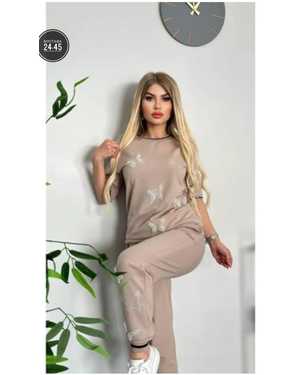 ЖЕНСКИЙ КОСТЮМ ДВОЙКА ТКАНЬ ТРИКОТАЖ