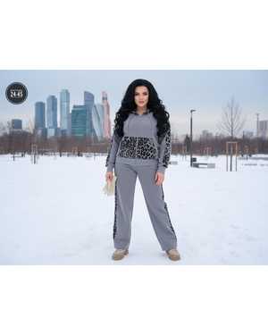 ЖЕНСКИЙ КОСТЮМ ДВОЙКА ТКАНЬ ФЛИС С НАЧЁСОМ