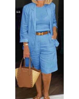 ЖЕНСКИЙ КОСТЮМ ДВОЙКА ТКАНЬ САНТА БАРБА (МЯГКИЙ ЛЁН)