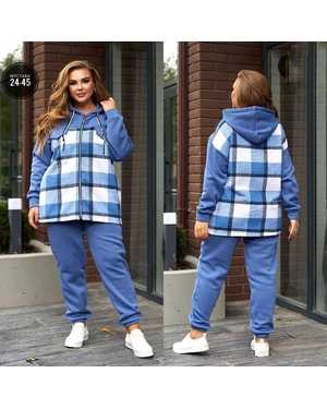 ЖЕНСКИЙ КОСТЮМ ДВОЙКА ТКАНЬ ФЛИС С НАЧЁСОМ + КАШМИР