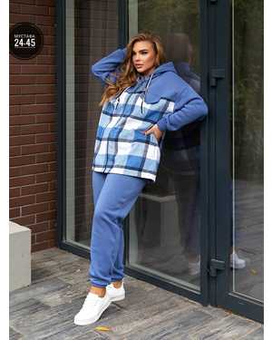 ЖЕНСКИЙ КОСТЮМ ДВОЙКА ТКАНЬ ФЛИС С НАЧЁСОМ + КАШМИР