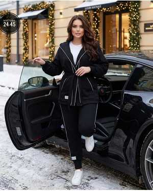 ЖЕНСКИЙ КОСТЮМ ДВОЙКА ТКАНЬ ТКАНЬ ТРЁХ-НИТКА ФЛИС