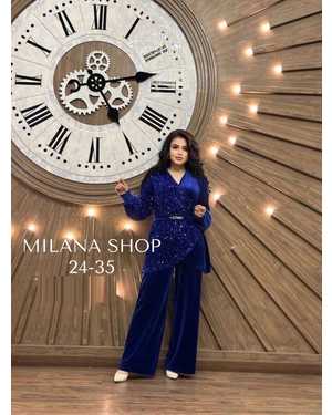 ЖЕНСКИЙ КОСТЮМ ДВОЙКА ТКАНЬ ВЕЛЮР И ПАЙЕТКИ