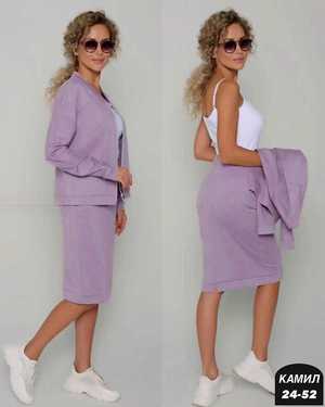 ЖЕНСКИЙ КОСТЮМ ДВОЙКА ТКАНЬ ТРИКОТАЖ