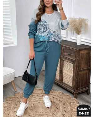 ЖЕНСКИЙ КОСТЮМ ДВОЙКА ТКАНЬ ТРИКОТАЖ