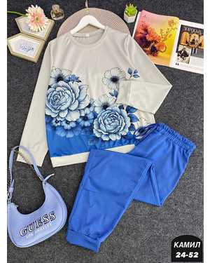 ЖЕНСКИЙ КОСТЮМ ДВОЙКА ТКАНЬ ТРИКОТАЖ